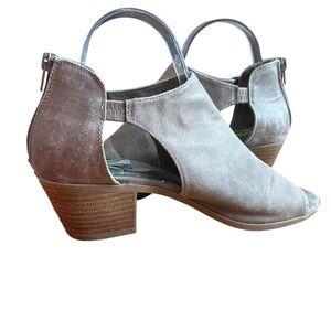Carlos by Carlos Santana Della Ankle Boots Women's‎ 9M Suede Heel Tan Zip Buckle